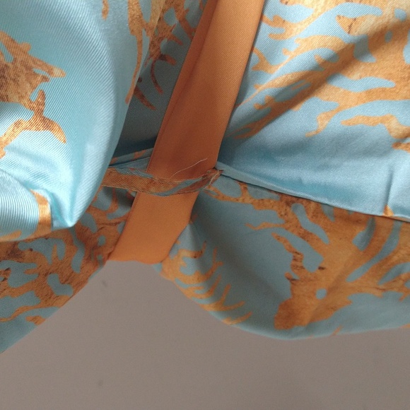 NEW! Sassy Jones Printed Wrap Topper Robe with Belt, Teal - Picture 6 of 15